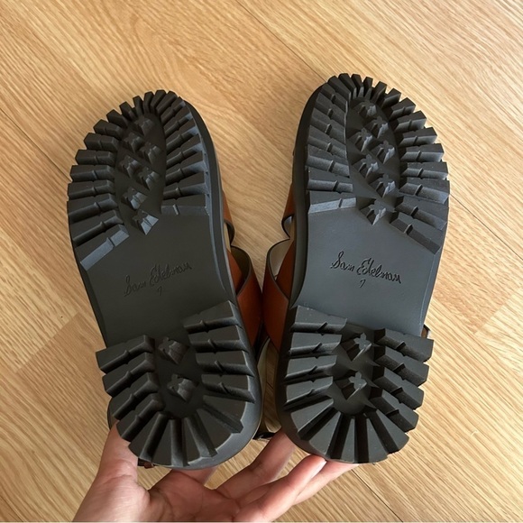 NEW Sam Edelman Eleanor’s Brown Strappy Leather Sandals Women’s 7 - Picture 11 of 12